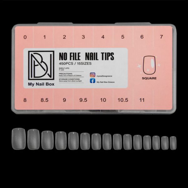NO FILE GEL TIPS CLEAR SQUARE MY NAIL BOX 768x768